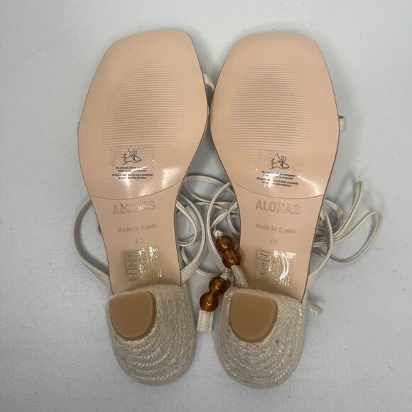 Alohas Lace Up Imani Espadrille Heel Sandals Size 40/ US 9 - Picture 9 of 12